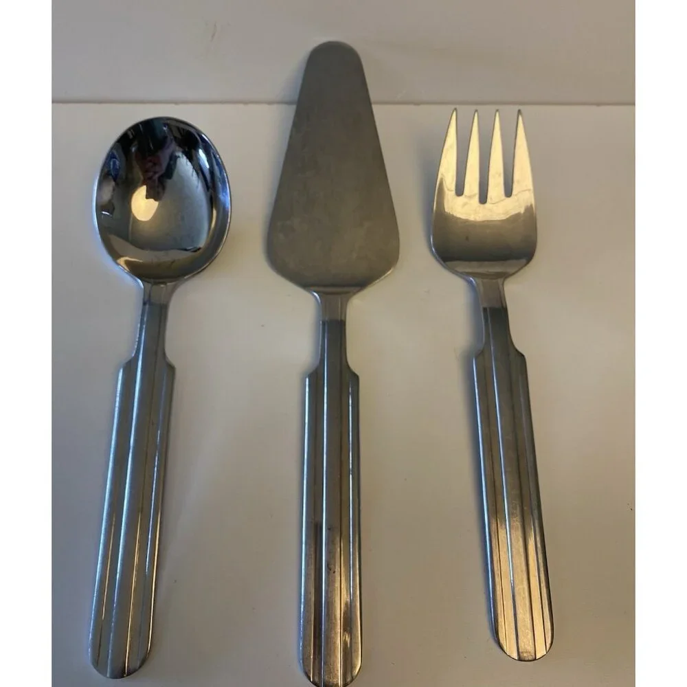 OXFORD HALL OXH40 Stainless Flatware 3 Serving Cold Meat Fork Pie Server Spoon
